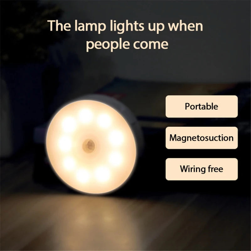 LED Smart Menschlich Körper Sensor Nachtlampe Notfall Automatisch Beleuchtung USB Aufladung Drahtlos Magnetisch Saugnapf Verwendung Nachtlicht