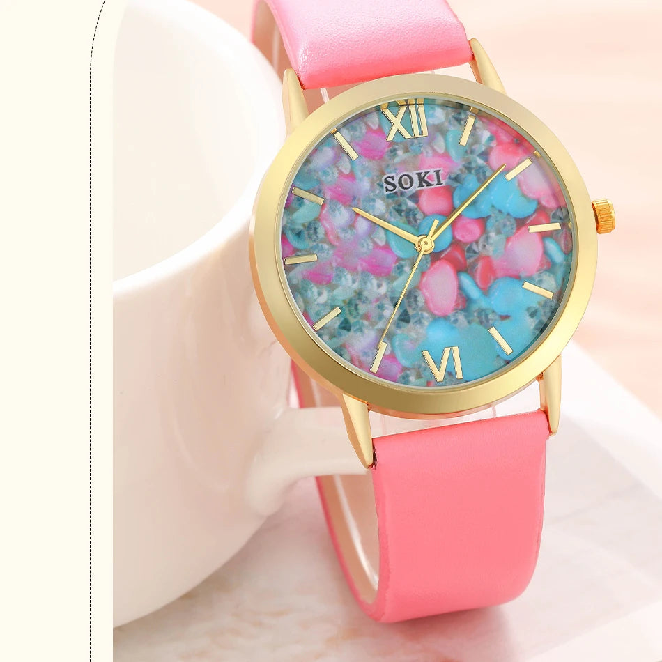 Luxus Damen Set Mode Strass - Uhr Ring Halskette Armband