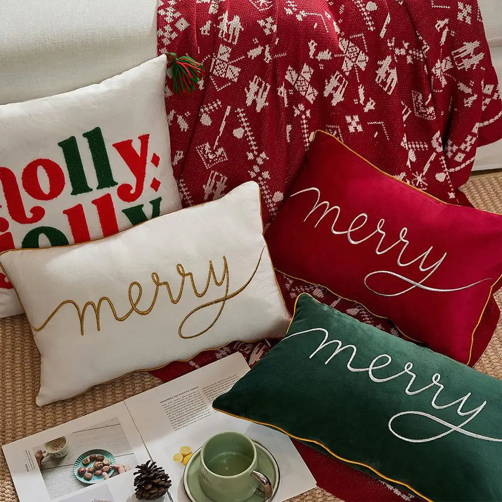 30x50cm Christmas Pillowcase Home Textile Throw Pillow Cover Cushion Case Pillowslip Xmas Home Decor Soft Rectangle Pillow Cover