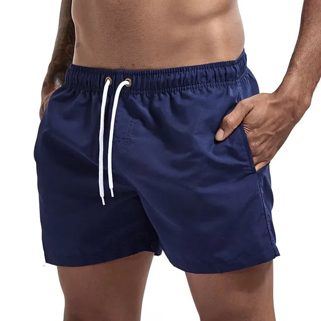 Männer Quick Dry Board Shorts - Schnelltrocknende Badehose Schwimmen Trunks Atmungsaktiv Kordelzug Taschen Surfing Beach