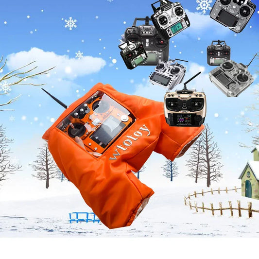 FPV RC AT10II AT9S Remote Control Warm Gloves Outfield Warm Cover Transmitter Shield Hand Protector Winter Outdoor Drone FPV