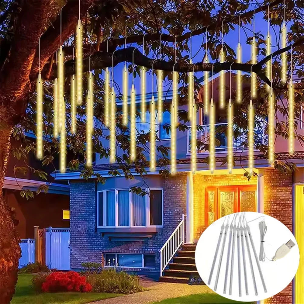 LOUCUNGAN USB Meteor Shower Lichterkette - 5V, <60 lm, Kompakt