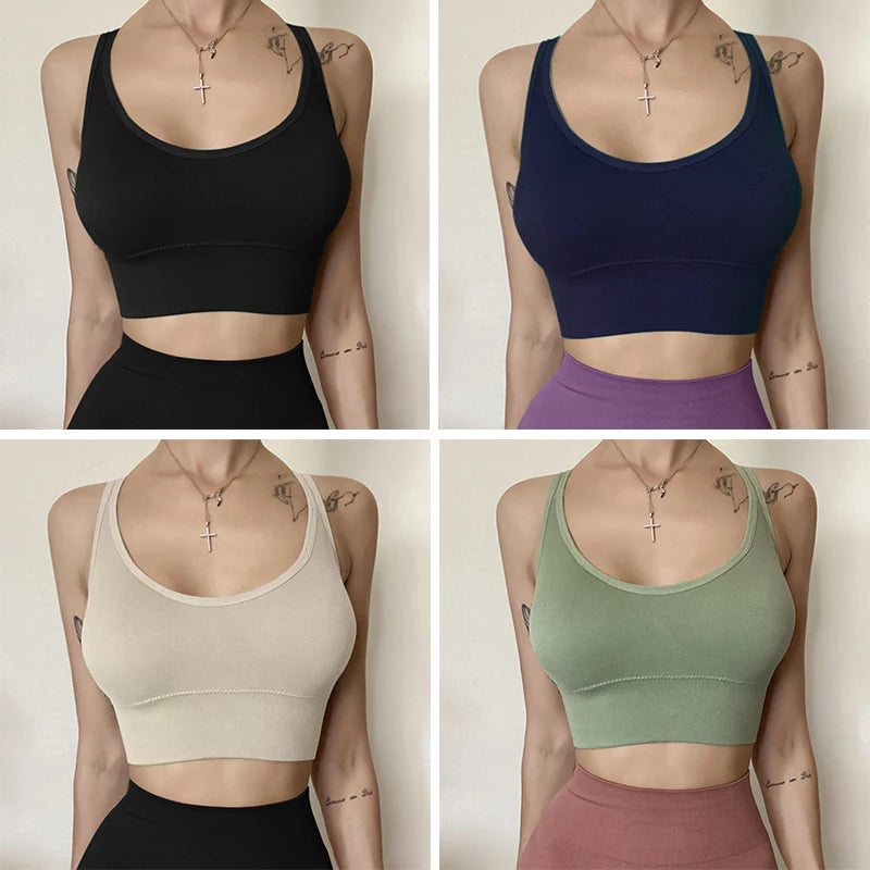 Sports Tank Tops For Women Yoga Underwear Lounge Add padded Lingerie Sleeveless Crop Top Workout Fitness Camis top