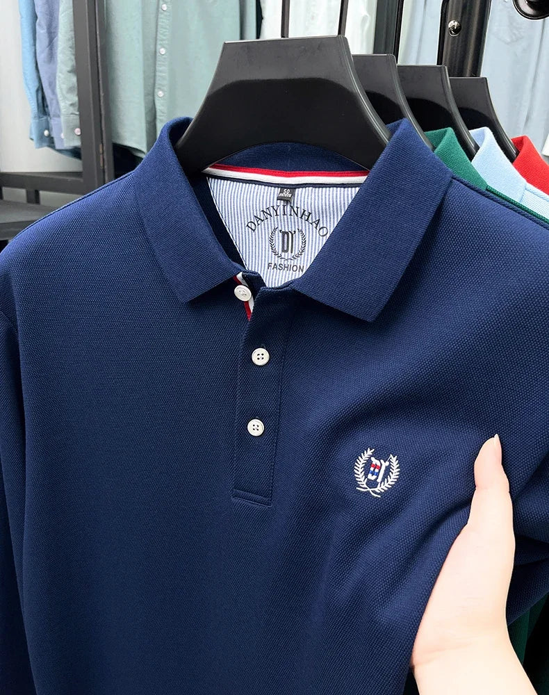 Tricou cu mânecă lungă și brodat Eleganza Polo - Mărimea M, amestec de bumbac