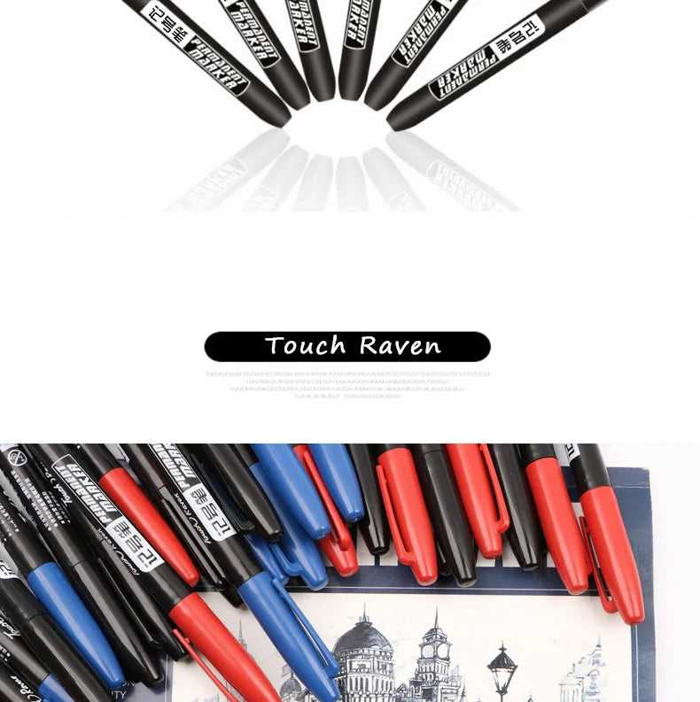 AIWOSUOAIB Permanentmarker 3er Öl - 1,5mm Schwarz Blau