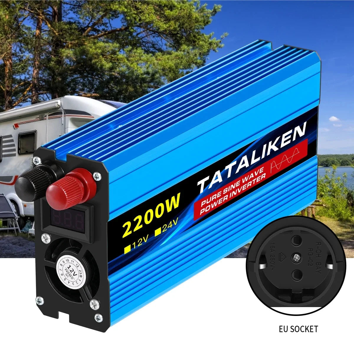 TATALIKEN 3500W Reiner Sinus - Abmessungen Kompakt Eingang 12V Ausgang 220V
