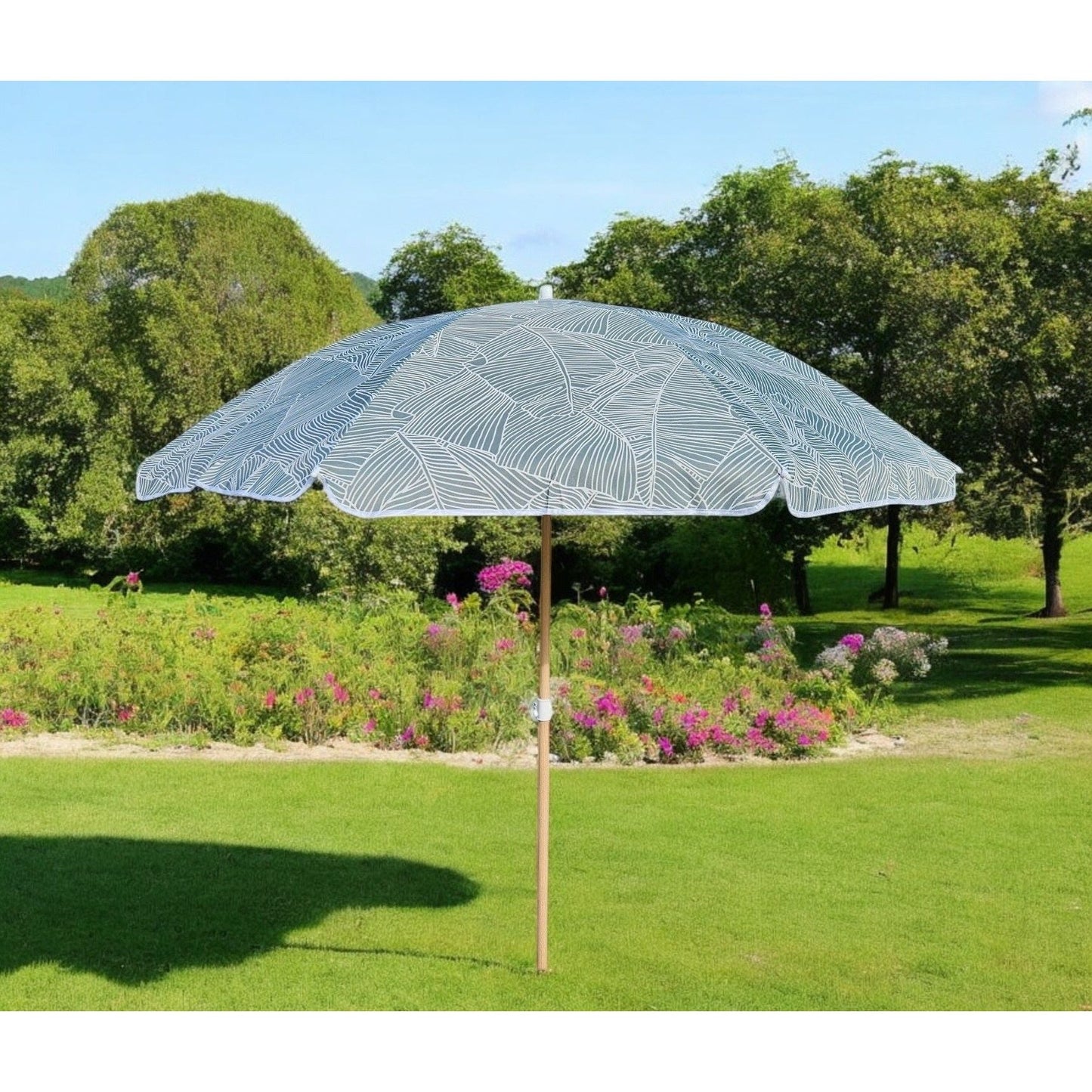 LeafShade Schirm Blätter Muster - Ø160 cm UV 30+ Neigbar