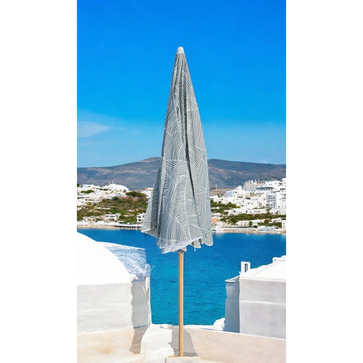 LeafShade Schirm Blätter Muster - Ø160 cm UV 30+ Neigbar