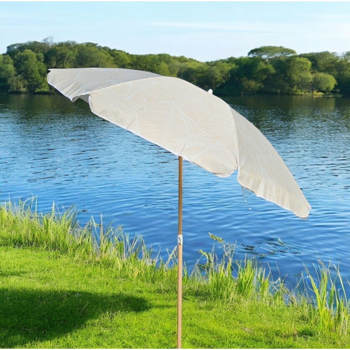 LeafShade Schirm Blätter Muster - Ø160 cm UV 30+ Neigbar