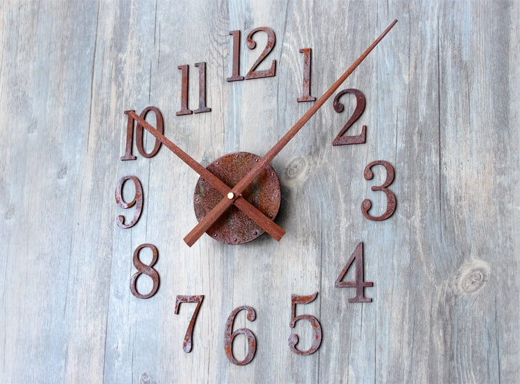 Retro DIY digital decorative wall clock wall stickers clockwise fashion watches creative cute Reversing Times Backflow Left move