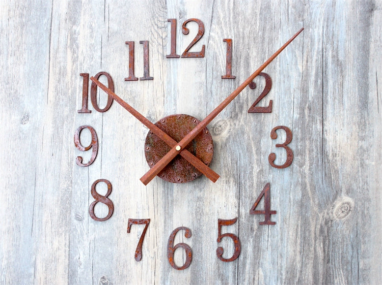 Retro DIY digital decorative wall clock wall stickers clockwise fashion watches creative cute Reversing Times Backflow Left move