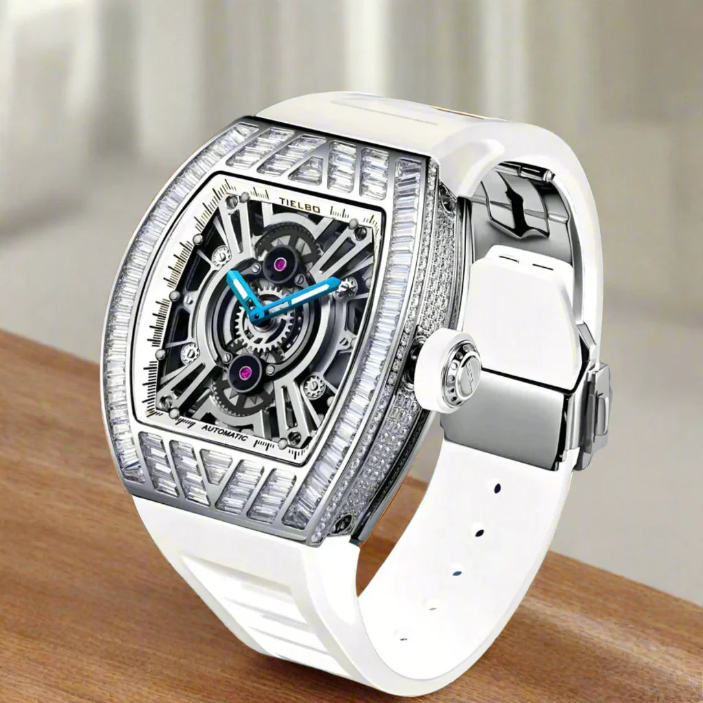 TIELBO sapphire luminous hands crystal hollow design mechanical watch