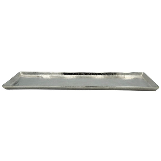 Lumina Tablett Deko Metall Silber - Maße 44x13 cm, Tragfähigkeit 2 kg