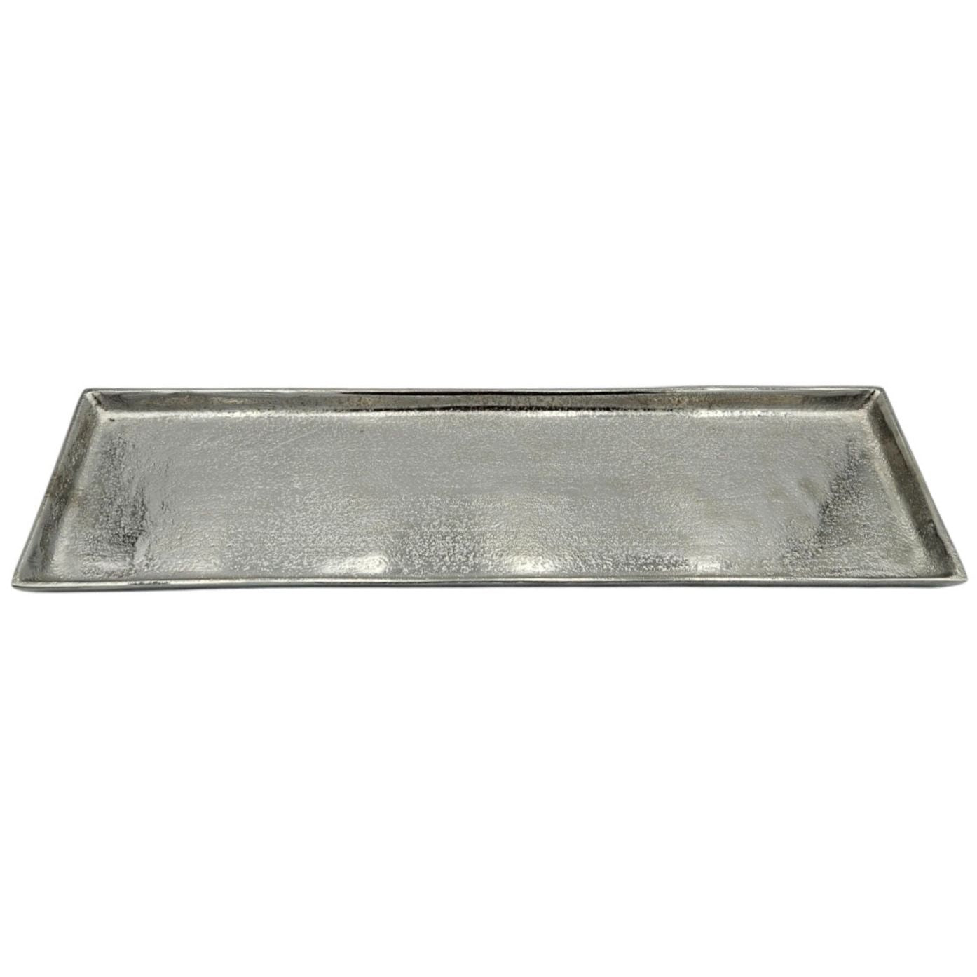 Lumina Tablett Deko Metall Silber - Maße 44x13 cm, Tragfähigkeit 2 kg
