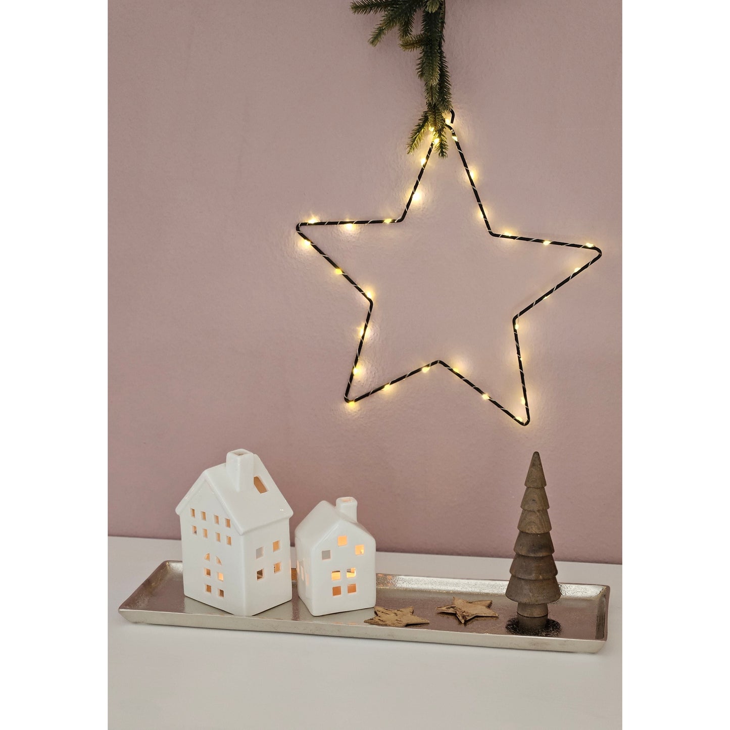 Lumina Tablett Deko Metall Silber - Maße 44x13 cm, Tragfähigkeit 2 kg