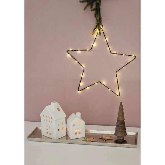 Lumina Tablett Deko Metall Silber - Maße 44x13 cm, Tragfähigkeit 2 kg