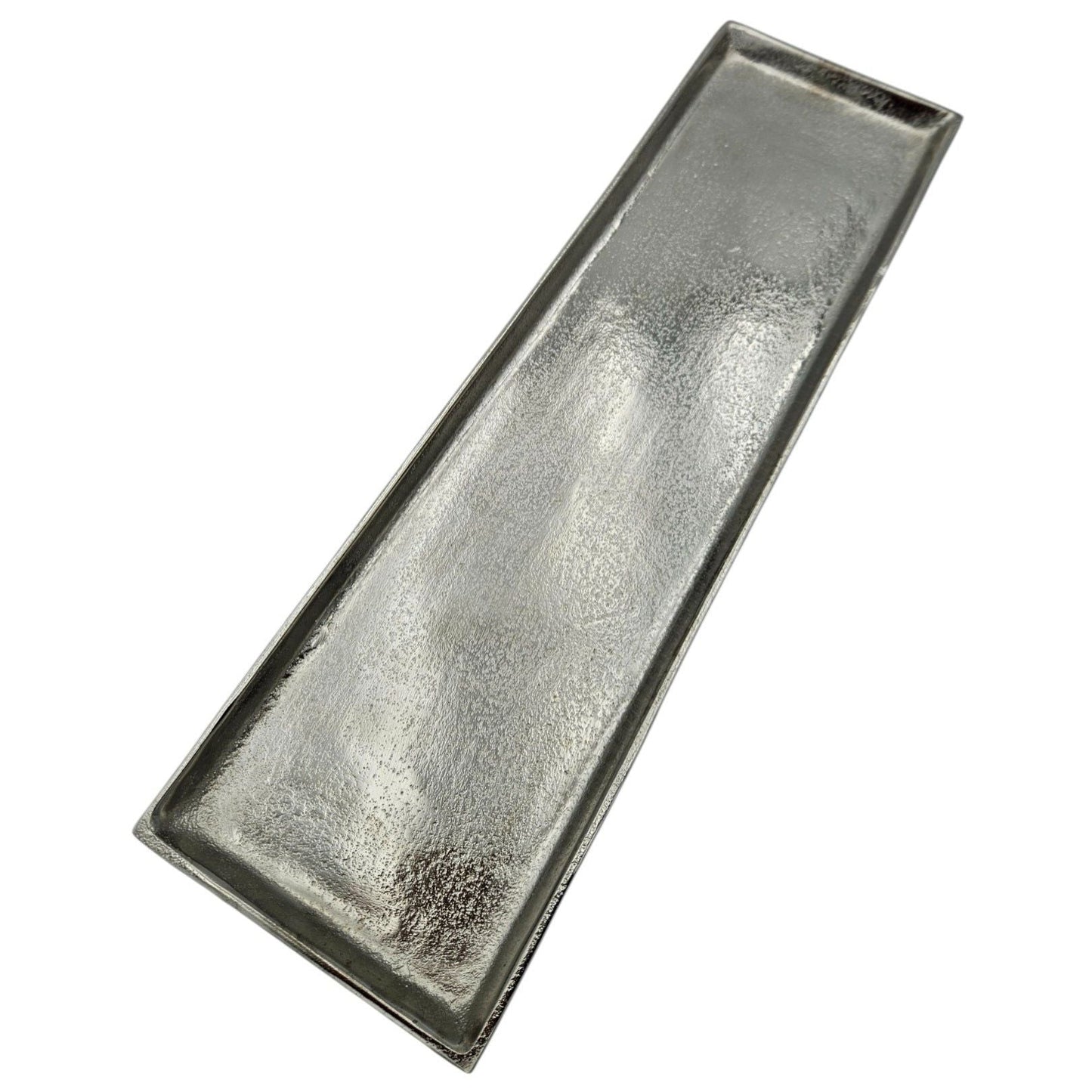 Lumina Tablett Deko Metall Silber - Maße 44x13 cm, Tragfähigkeit 2 kg