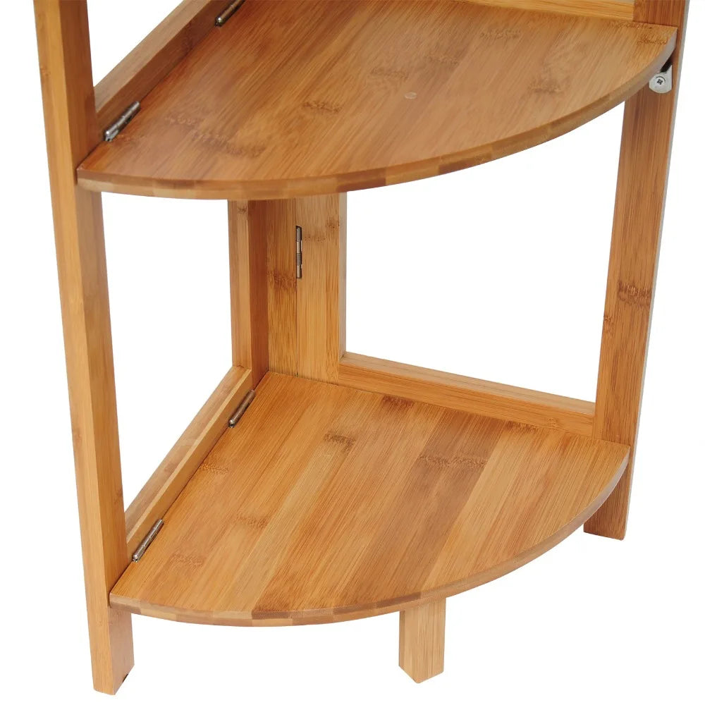 WOLTU Bambus Regal 27x38x120 cm Eckregal Küche Bad 5 Ebenen