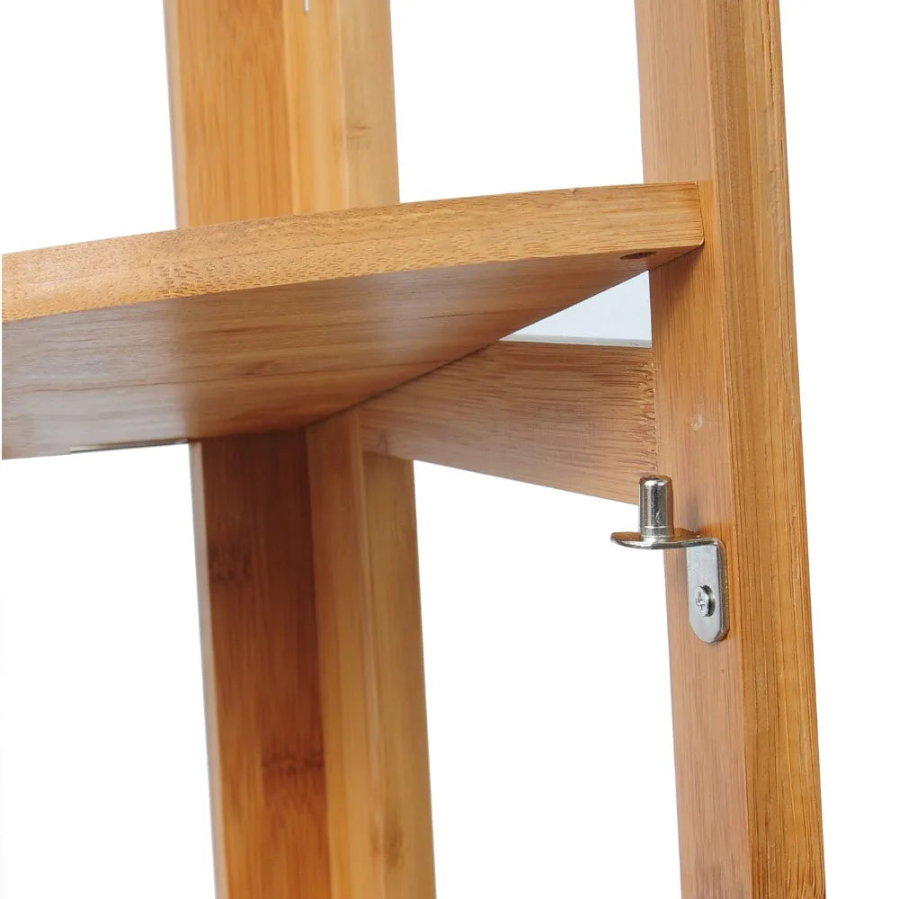 WOLTU Bambus Regal 27x38x120 cm Eckregal Küche Bad 5 Ebenen