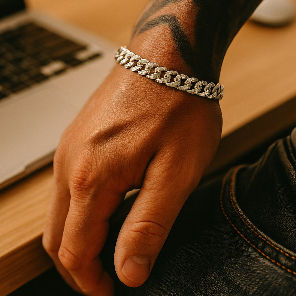 Brățară din oțel inoxidabil, brățară cu zirconiu cubic, 19cm