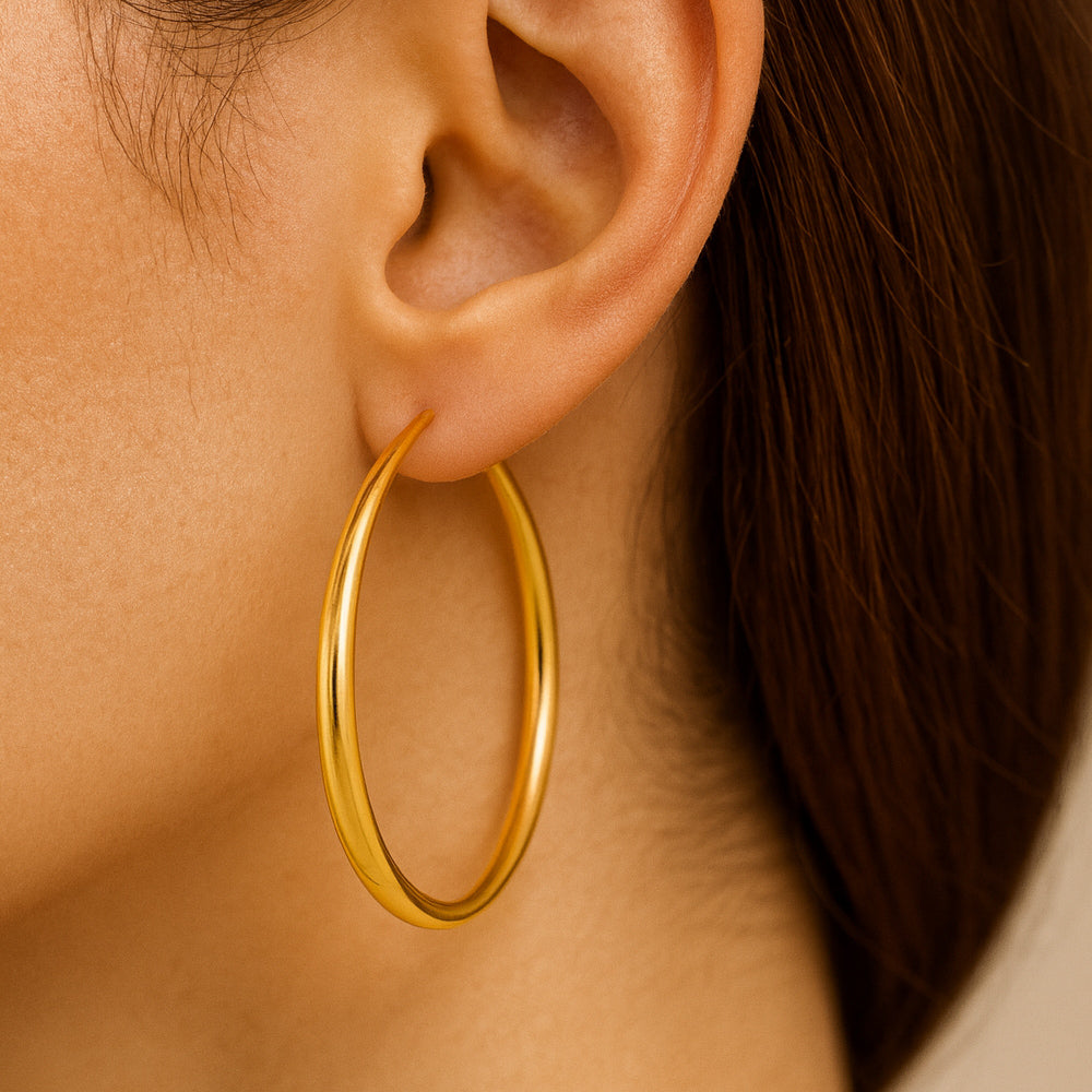 Cercei din argint 925, cercei rotunzi placați cu aur, diferite mărimi