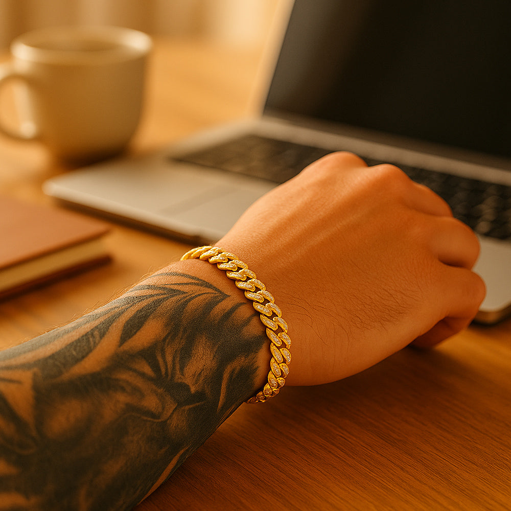 Brățară din oțel inoxidabil, brățară cu zirconiu cubic, 19cm