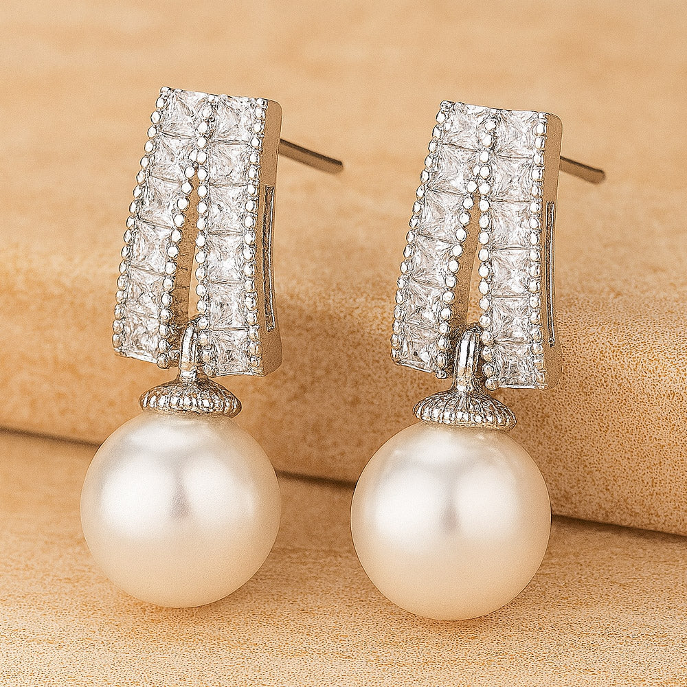 SilberGlanz GlitterPearls Filigran Schmuckset - 45 Cm Kette 925 Silber