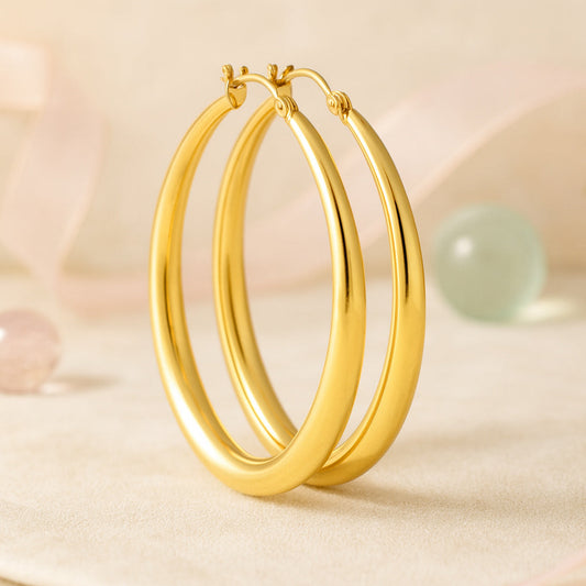 Cercei din argint 925, cercei rotunzi placați cu aur, diferite mărimi