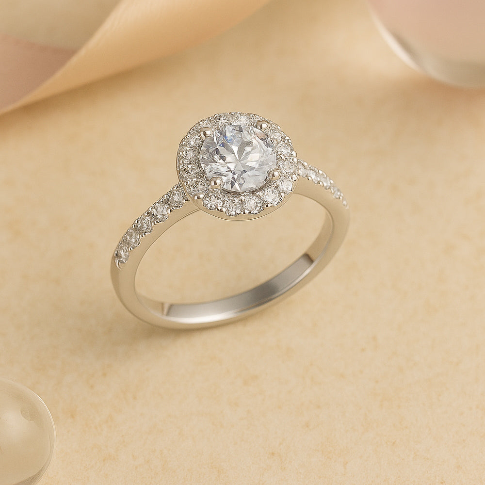 AuroraSilber Schmuckset Rundsteine - Kettenlänge 45 cm, Silber 925