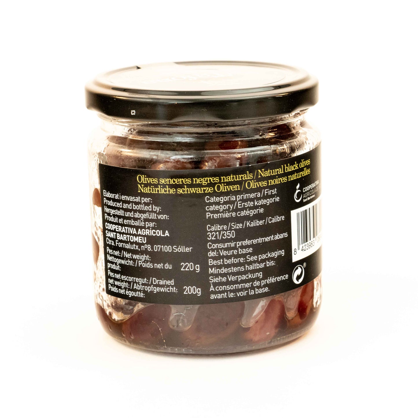 Schwarze Oliven Sa Tafona Vollreife - Kapazität 250 g Handverlesen Herkunft Tramuntana Mallorca
