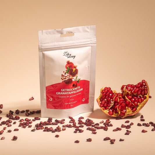 Semințe de rodie uscate VIVA LA VIDA, procesate ușor - pachet de 200 g, bogate în polifenoli, fără aditivi