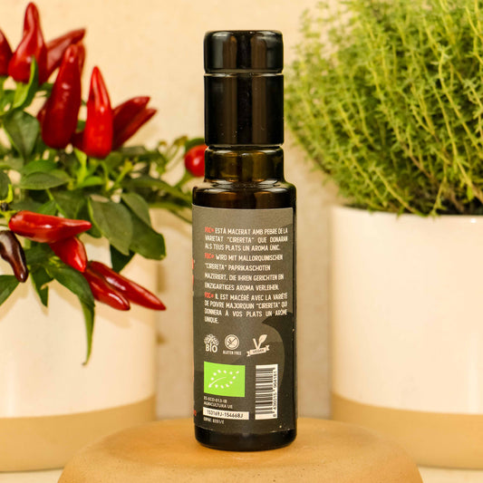 FOC Chilli-Olivenöl Nativ Feurig Mit Cirereta Paprika - Kapazität 250 Milliliter, Größe 0,25 Liter, Schärfe Hoch