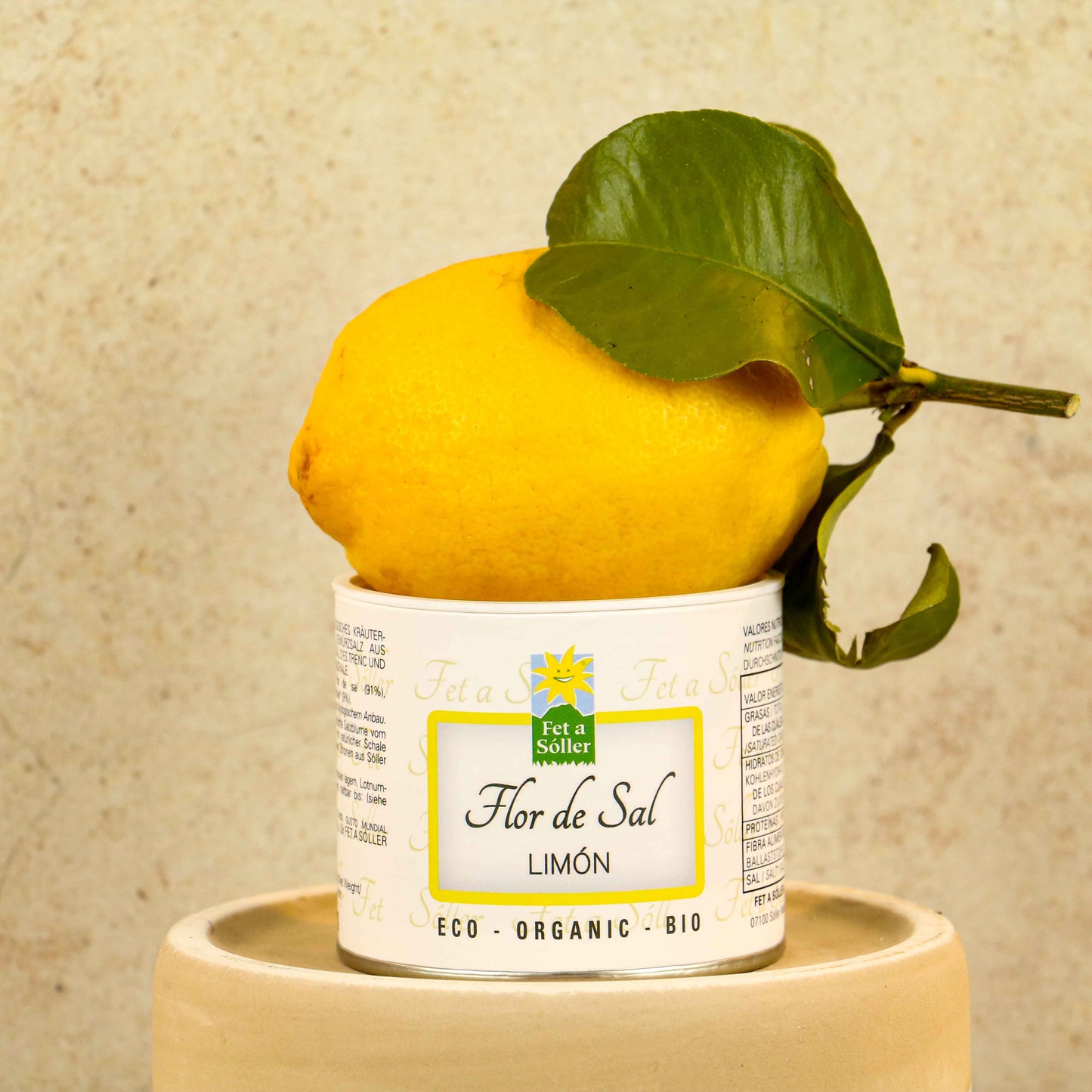 VIVA LA VIDA Sare de lămâie din Mallorca Floare de sare topită - 100g aromă de lămâie Valea Sóller