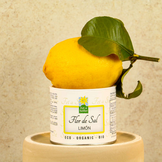 VIVA LA VIDA Sare de lămâie din Mallorca Floare de sare topită - 100g aromă de lămâie Valea Sóller