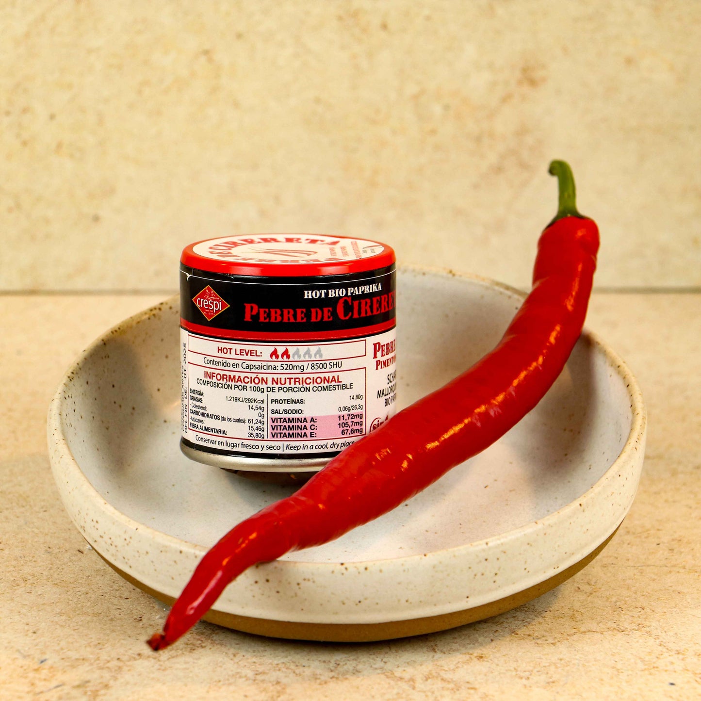 Cirereta Paprikagewürz Scharf Aromatisch - Inhalt 60 g, Schärfe Stufe 3, Fein Gemahlen