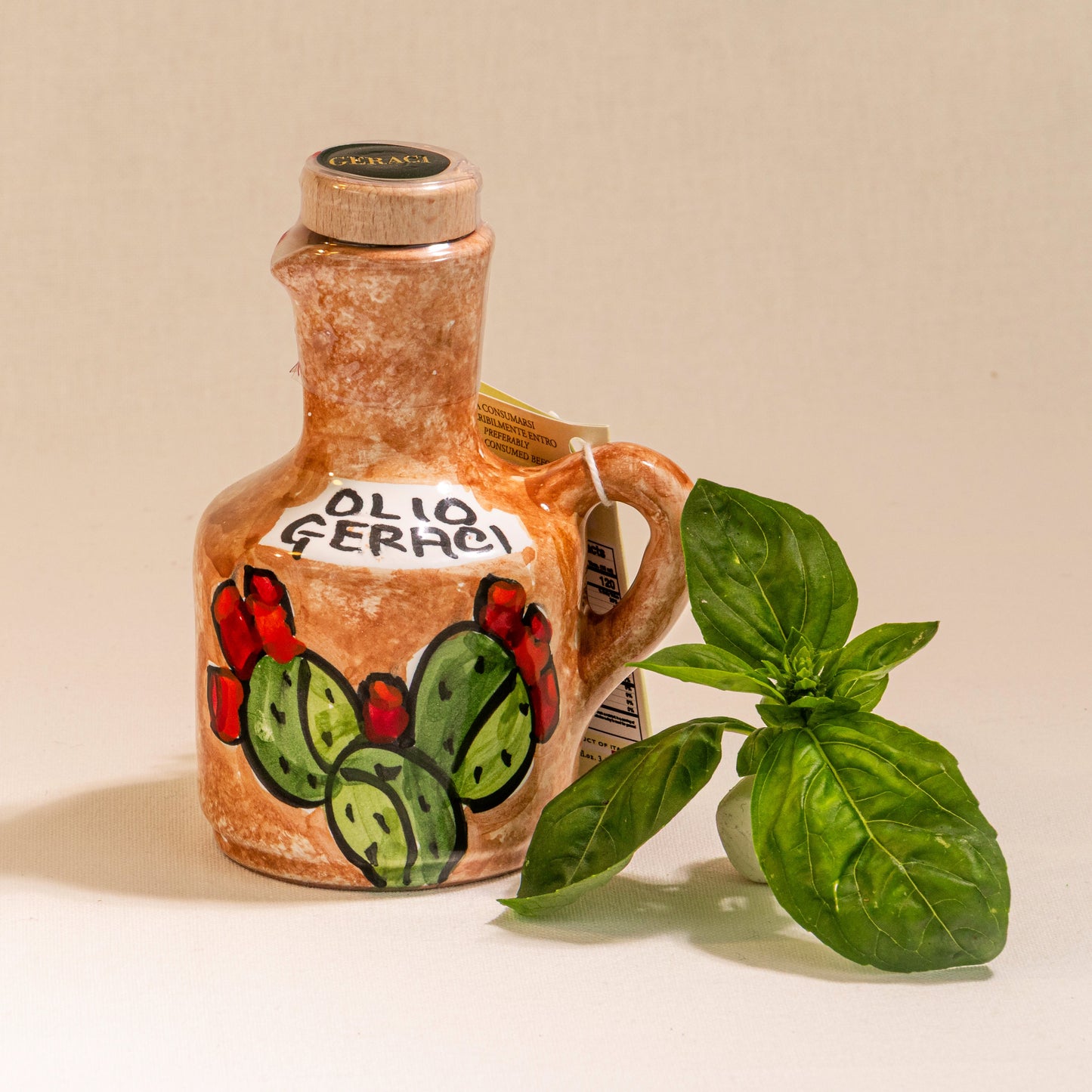 Geraci Erbolio Basilico Aromatisches Basilikum Olivenöl - Kapazität 250 ml, Öltyp Extra Vergine, Intensität Aromatisch