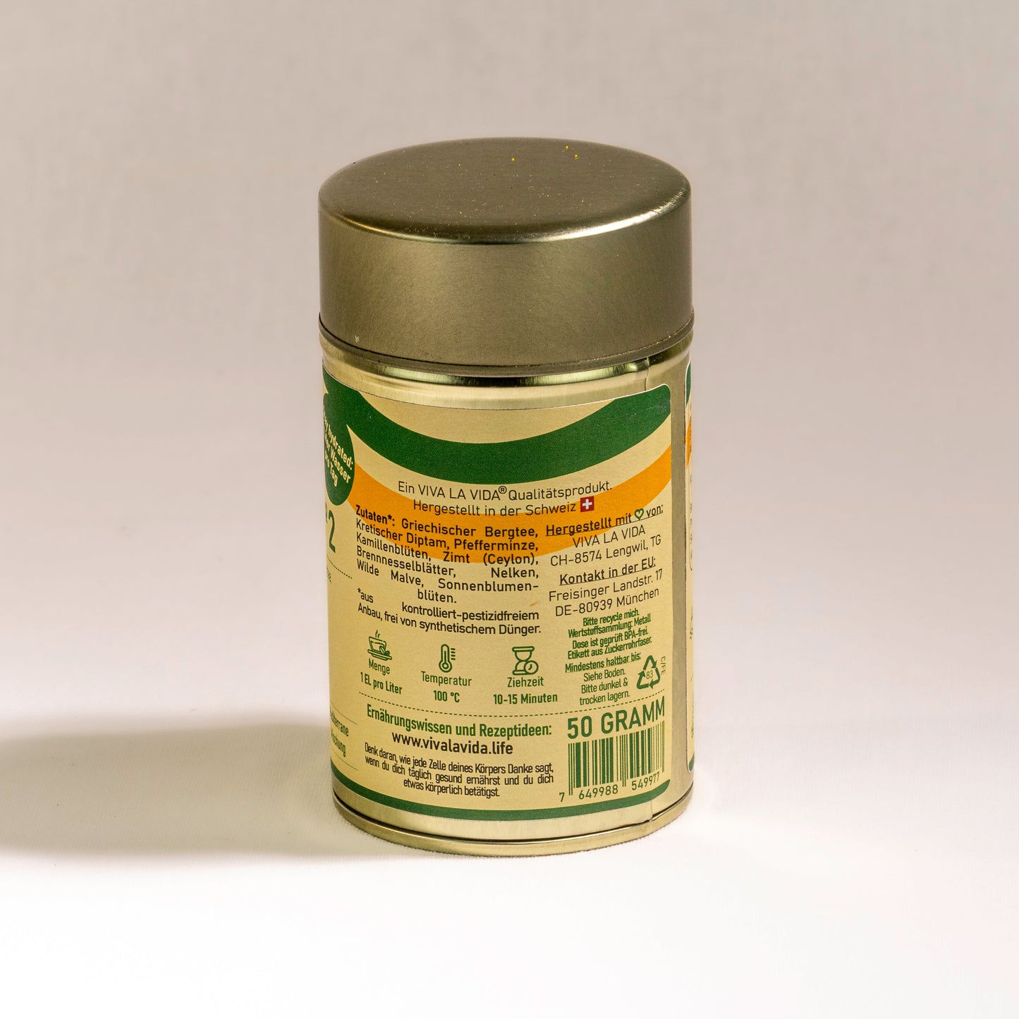 Ceai de plante LA VIDA VitalTea N2 Malotira Diptam - Conținut 100 g, Conținut scăzut de cafeină, Dimensiuni 12x8x4 cm