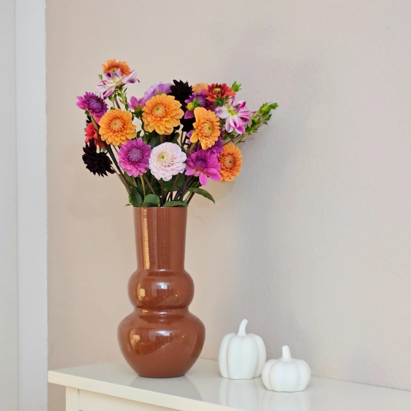 Blumenvase Retro Zinkvase Metall-Design - Ø9,4 cm Öffnung, 30x15 cm