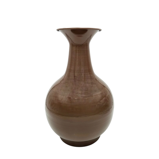 Blumenvase XXL Metallvase Beige Retro Stil - 38x25 Öffnung 14,5 cm Loch Ø6 cm