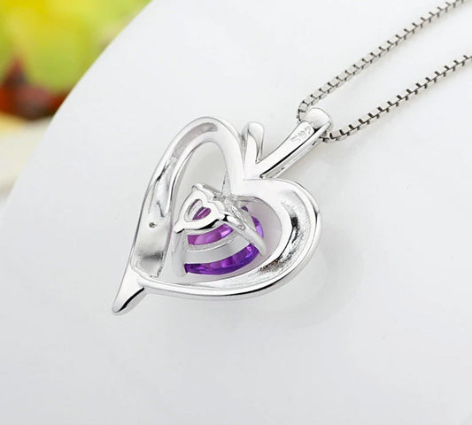 Colier cu pandantiv din argint 925, inimă - varianta 2, 45cm