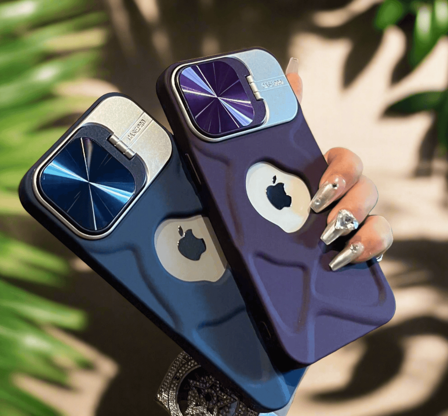 Fashion logo hole magnetic case for iphone lens protection covers