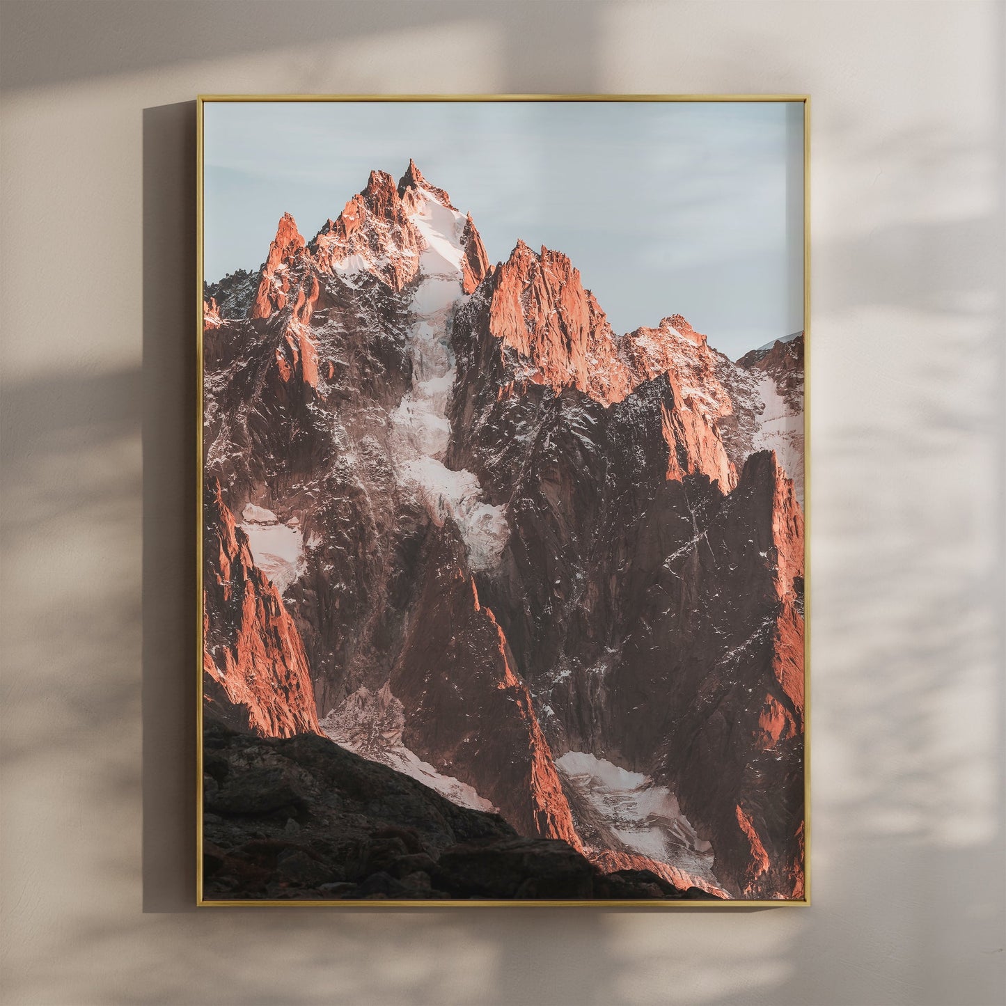 Aiguilles de Chamonix Sonnenuntergangsbild - 200 g/m² Mattes 5x7 bis A4
