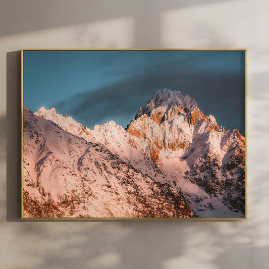 Aiguille Du Chardonnet Sonnenuntergang - Größe 30x40 cm, 200 g/m²
