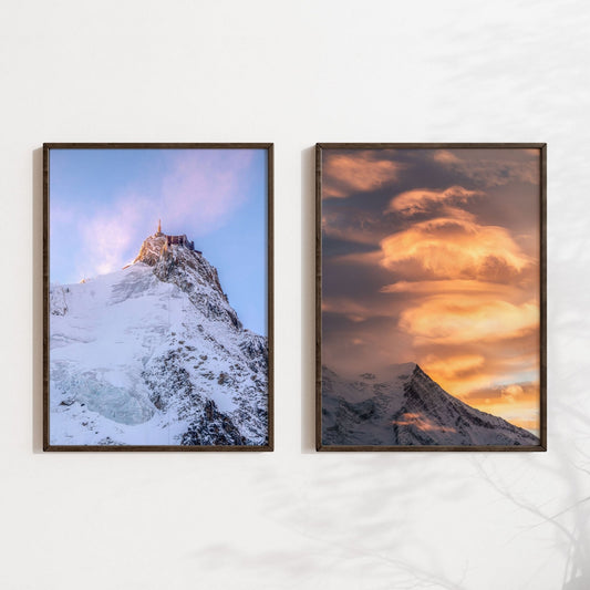 AlpenKunst Aiguille Duo Alpenblick - Set Von 2 Drucke 200gsm