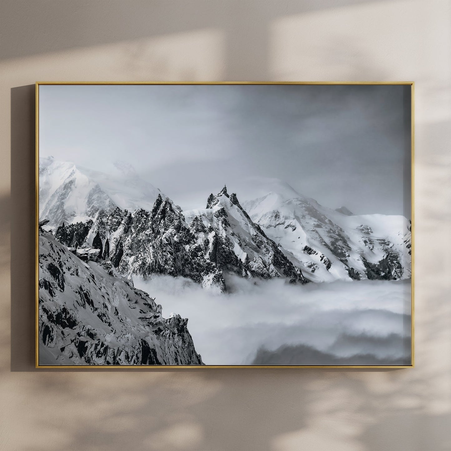 Aiguille Du Midi Fine Art Druck Monochrom - Aufl. 1 Leistung Hoch Größe 30x40 cm