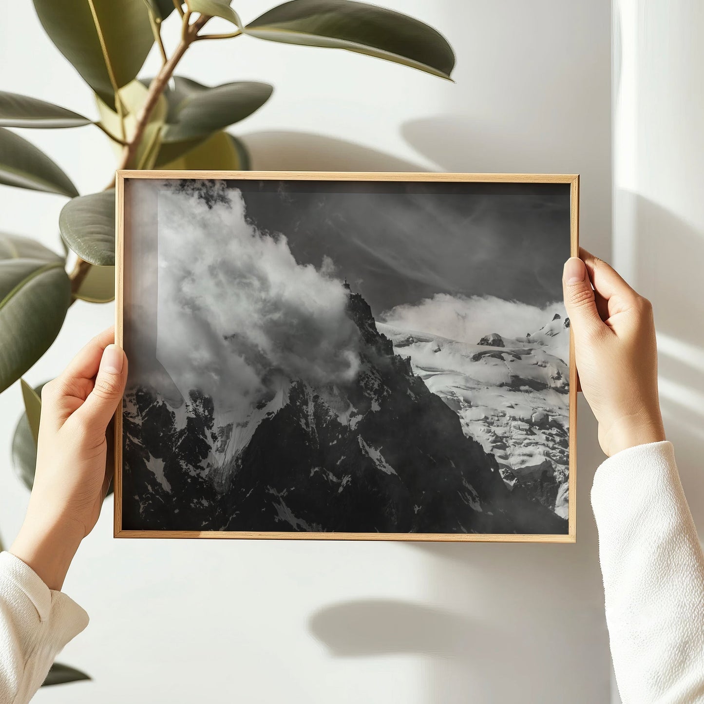 Aiguille Du Midi Schwarzweiß Druck - Größe Vielfältig FSC Ungerahmt