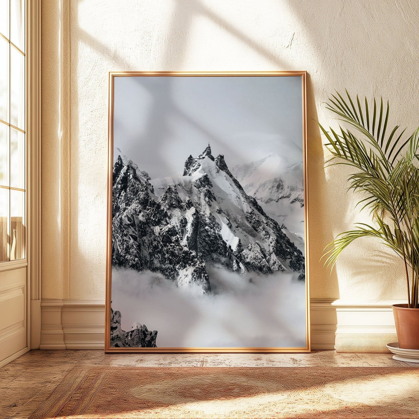 Aiguille Du Midi Triptych Schwarz Weiß - Größe 30x40 cm, 200 g/m², FSC