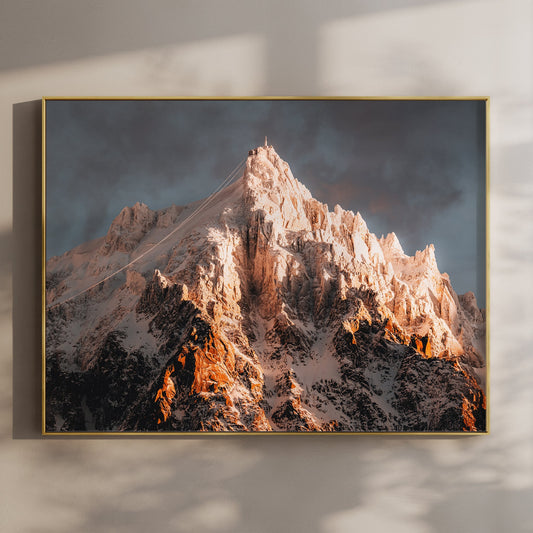 Aiguille Du Midi Berglandschaft Druck - Größe 30x40 cm, 200 g/m², FSC