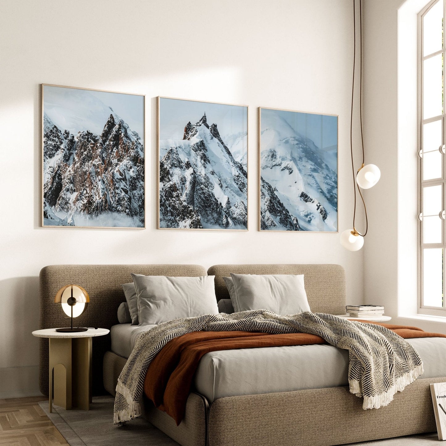 Aiguille Du Midi Triptych Winterdruck - Auflage 150 Größe 40x60 Cm