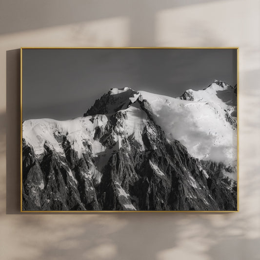 Aiguille Du Midi Schwarzweiß Fotodruck - Format 21x30 Cm Papier 200 g